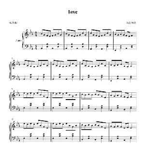 Love 钢琴谱 為妳而舞制谱上传