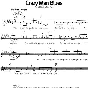蓝调音乐:Crazy Man Blues_外国歌谱