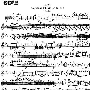 小提琴谱 | Violin Sonata in Eb Major K.302
