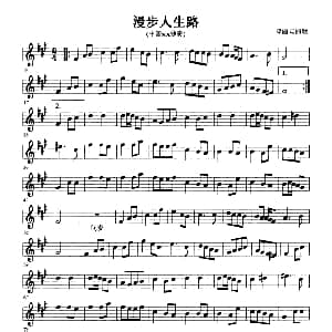 萨克斯谱 | 漫步人生路