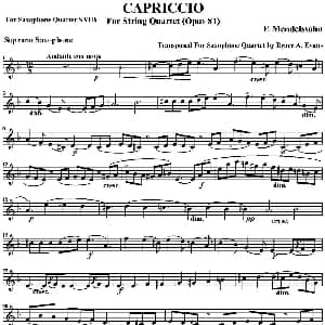 萨克斯谱 | CAPRICCIO 四重奏 高音萨克斯分谱