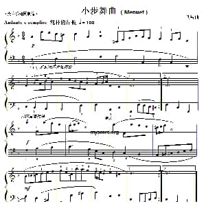 巴赫初级钢琴曲之六 小步舞曲 钢琴谱