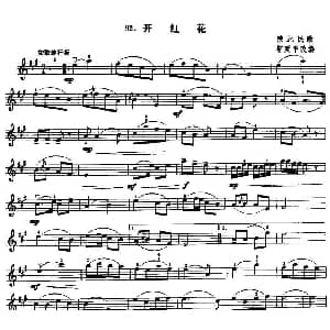 小提琴谱 | 开红花 陕北民歌 靳延平改编