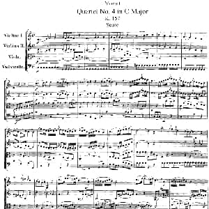 小提琴谱 | Mozart Quartet No.4 in C Major,K.157 总谱
