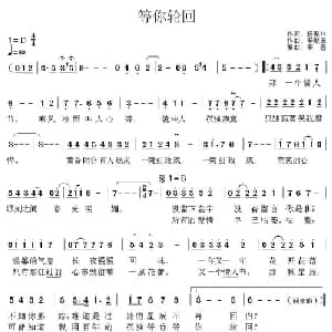 等你轮回_通俗唱法乐谱_词曲:杨振林 李献玉
