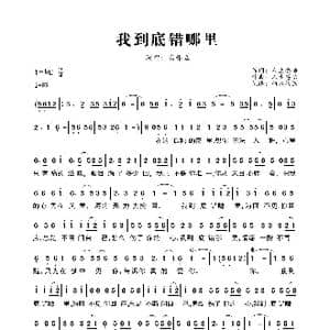 我到底错哪里_歌曲简谱_词曲:人生感悟 人生感悟