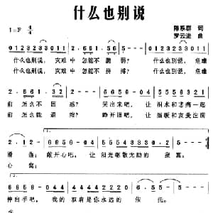 什么也别说_通俗唱法乐谱_词曲:陈系群 罗云进