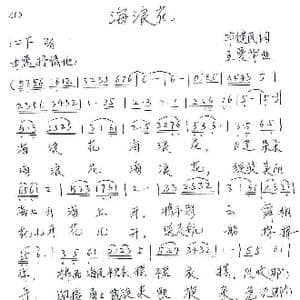 海浪花_歌谱投稿_词曲:毕健民 王爱华