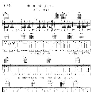 谁明浪子心 吉他谱 王杰