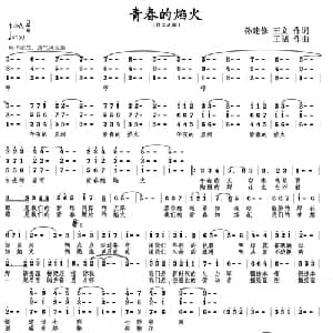 青春的焰火_合唱歌谱_词曲:孙建修 王文 王晓