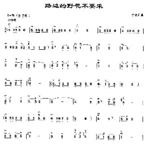 二胡谱 | 路边的野花不要采