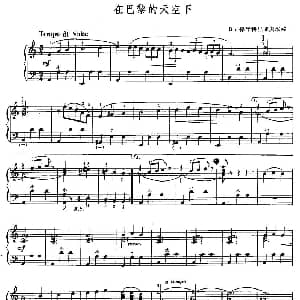 手风琴谱 | 在巴黎的天空下 又名 巴黎天空下的塞纳河 B 德米特里耶夫改编