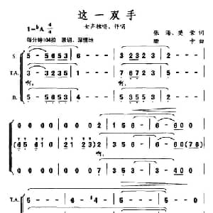 这一双手_合唱歌谱_词曲:张海 樊荣 珊卡