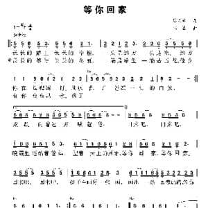 等你回家_歌曲简谱_词曲:陈兴玲 陆城