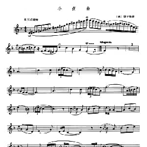 长笛曲谱 | 小夜曲 德里格作曲版 意 德里格