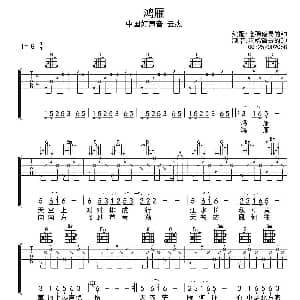 鸿雁 吉他谱 中国好声音 云杰 吃稀饭长的帅