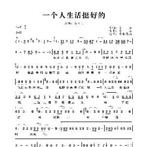 一个人生活挺好的_歌曲简谱_词曲:音决 音决