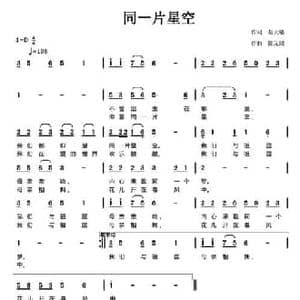 同一片星空_民歌简谱_词曲:赵天铭 陈元绍