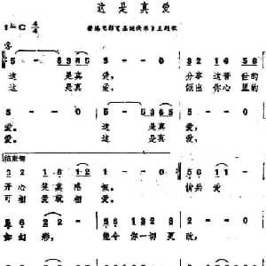 这是真爱_通俗唱法乐谱