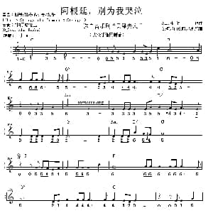 电子琴谱 | 阿根廷 别为我哭泣 G 柯尔伯/S 特尔纳改编