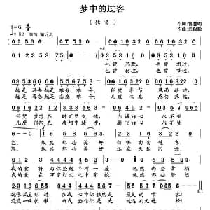 梦中的过客_通俗唱法乐谱_词曲:雷喜明 武俊毅