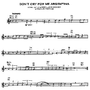 萨克斯谱 | DON'T CRY FOR ME ARGENTINA