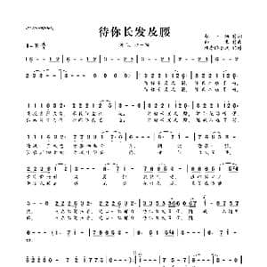 ​待你长发及腰_歌曲简谱_词曲:赵一颐 向东