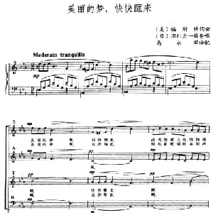 美丽的梦,快快醒来 美国 _外国歌谱_词曲: 美 福斯特 美 福斯特