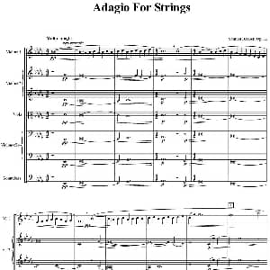 小提琴谱 | Adagio For Strings 弦乐柔板 五重奏 巴伯