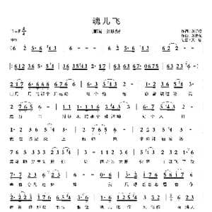 魂儿飞_歌曲简谱_词曲:刘明煜 刘建东