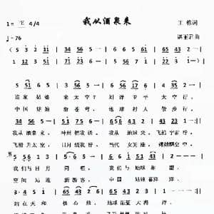 我从酒泉来_歌谱投稿_词曲:王栋 谌丽君