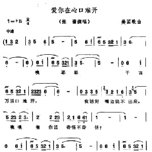 爱你在心口难开_通俗唱法乐谱_词曲:依风 填词 美国歌曲