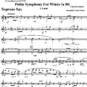萨克斯谱 | Petite Symphony For Winds in Bb 四重奏 高音萨克斯分谱