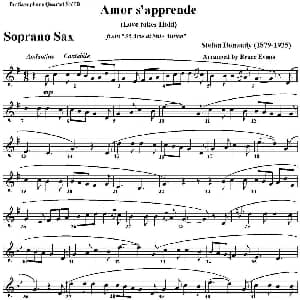 萨克斯谱 | Amor s'apprende Love takes Hold 四重奏 高音萨克斯分谱