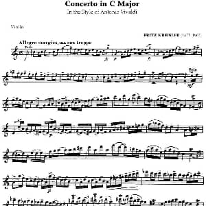 小提琴谱 | CONCERTO IN C MAJOR 克莱斯勒