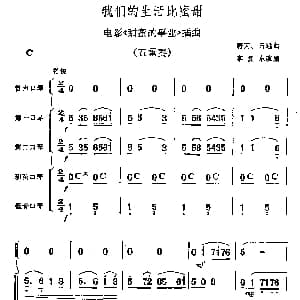口琴谱 | 我们的生活比蜜甜 口琴五重奏 唐珂曲 李复东改编