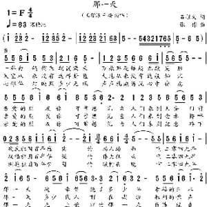 那一天_歌谱投稿_词曲:石顺义 张伟