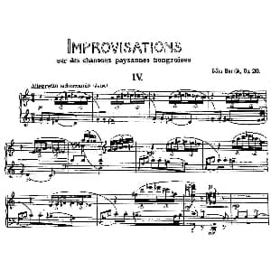 8 Improvisations Op.20 钢琴谱 巴托克