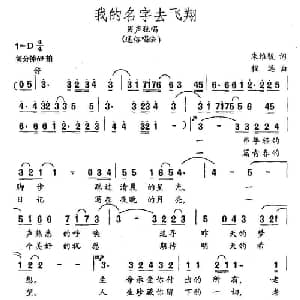 我的名字去飞翔_通俗唱法乐谱_词曲:朱维骏 程远