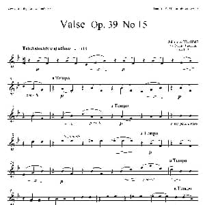 萨克斯谱 | 圆舞曲 Op39 No15 四重奏次中音萨克斯分谱 J 勃拉姆斯