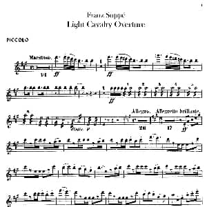 Light Cavalry Overture 轻骑兵序曲 管乐合奏短笛分谱 弗朗茨 冯 苏佩