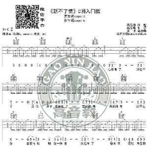 新不了情 吉他谱吉他弹唱教学C调入门版 高音教_歌谱投稿