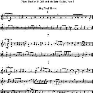 长笛曲谱 | 斯勒新老风格长笛练习重奏曲 第一部分 NO.1 NO.4 Siegfried Thiele S. 斯勒