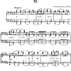 拉赫玛尼诺夫 钢琴前奏曲22 B大调 Op.32 No.11 钢琴谱 拉赫玛尼诺夫