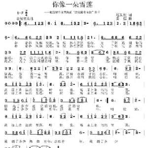 你像一朵雪莲_民歌简谱_词曲:赵玉柱 姜振