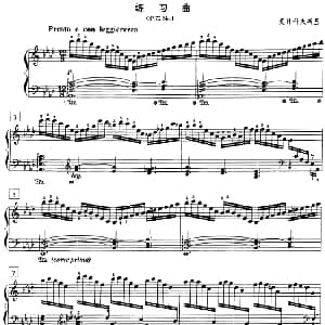 钢琴教程第七级 练习曲 钢琴谱 莫什科夫斯基