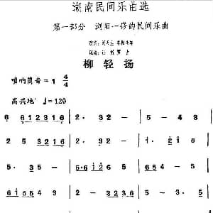 迎轻扬 湖南民间乐曲选 洪滔 贾古记谱