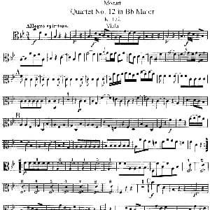 小提琴谱 | Mozart Quartet No.12 in Bb Major,K.172 Viola分谱