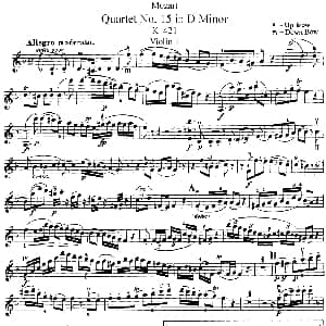 小提琴谱 | Mozart Quartet No.15 in D Minor,K.421 Violin 1分谱