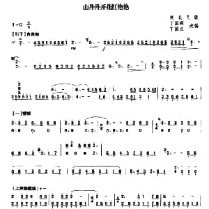 扬琴谱 | 山丹丹开花红艳艳 陕北民歌 丁国舜 丁国立 改编